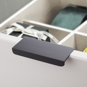 High Quality Morden Furniture Metal <strong>Door</strong> Handle <strong>Matte</strong> <strong>Black</strong> Drawer Edge Aluminum Pull for Kitchen Cabinet Wooden Wardrobe Drawer - Product Image 4