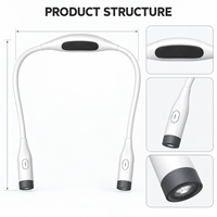 Lampe de lecture LED pour le cou, double commande indépendante, intensité réglable, rechargeable par USB, blanc chaud, blanc froid, pour la maison