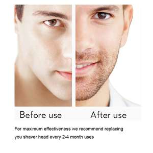 Têtes de rasoir rotatives de remplacement pour rasoirs électriques rechargeables, 4 pièces avec 2 brosses de nettoyage, pour le visage, lavables - Product Image 3