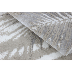 Tapis de bain et tapis de douche Sonya Ecru Beige Argent 60*100cm en coton recyclé, teint en fil, jacquard à motif floral, production sur mesure - Product Image 3