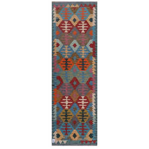 Alfombra Kilim de Maimana, Afganistán, 242 x 78 cm - Product Image 1