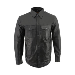 In Stock Top Quality Professional Men <b>Leather</b> <b>Shirts</b> Outdoor Use Top Quality Men <b>Leather</b> <b>Shirts</b> - Product Image 1