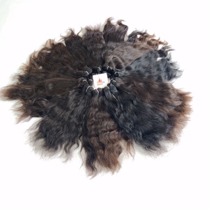Vente en gros Extensions de cheveux Remy ondulés noirs pour femmes indiennes 100% Virgin Bundle Machine de couleur naturelle bon marché double trame - Product Image 1