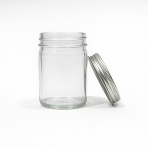 Bocal en verre Mason gaufré avec couvercle en métal, rangement hermétique pour un usage domestique parfait pour les recettes de collations alimentaires - Product Image 1