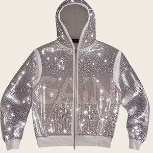 Chándal de Invierno con Capucha para Hombre, con Pedrería, Transpirable, de Secado Rápido, Ligero, de Alta Calidad, para Entrenamiento en el Gimnasio, Venta al Por Mayor OEM - Product Image 3
