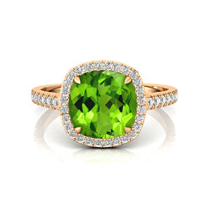 Genuine Peridot 18k Solid Gold August Birthstone <b>Wedding</b> <b>Ring</b> Anniversary Gift Natural Cut Diamond Engagement <b>Ring</b> for Party - Product Image 4