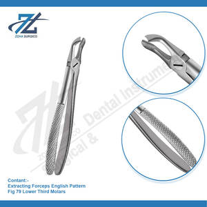 Fórceps de extracción Fig 79 Molares inferiores Fórceps de extracción de dientes Patrón inglés Juego dental Instrumentos quirúrgicos Pakistán - Product Image 3