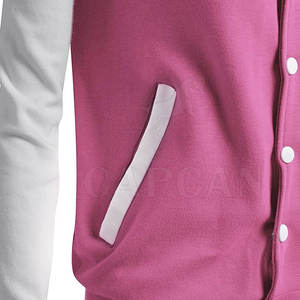 2024 dernière conception décontracté lettre Varsity vestes pour femmes 100% Polyester Streetwear Letterman Baseball veste avec doublure en laine - Product Image 5