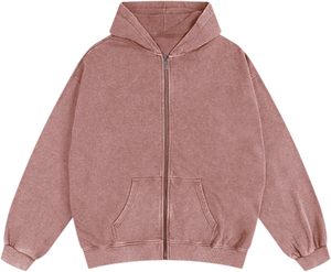 Sweat-shirt à capuche zippé pour homme, style vintage, coupe ample, décontracté, veste d'automne, sweat-shirt à capuche en coton avec poches, 100% coton - Product Image 2