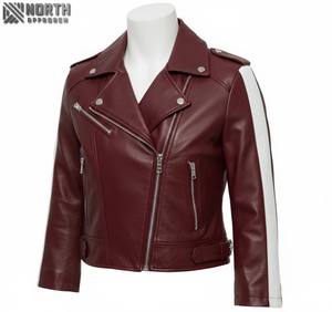 Veste en cuir et toile tricotée de haute qualité pour femmes, respirante, mode d'hiver, avec options de couleur de logo personnalisé et fermeture éclair - Product Image 1