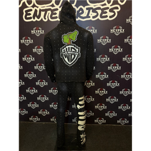 ชุดเสื้อผ้าแนวสตรีทของผู้ชายซักด้วยกรดซีดๆแสงแดดพร้อมชุดวอร์มมีฮู้ดประดับพลอยเทียมมีสเวตเตอร์บาน - Product Image 2