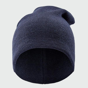 Custom Fashional Navy Blue Acrylic Adult Winter <b>Slouchy</b> Knitting <b>Beanie</b> <b>Hat</b> - Product Image 3