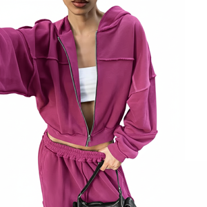 Ensemble de survêtement de yoga confortable pour l'hiver, pantalon large, hauts d'exercice à manches longues pour femmes, pantalon taille haute assorti, ensemble deux pièces 100% - Product Image 3