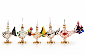 Bouteilles de parfum en verre égyptien faites à la main, peintes à la main, décoratives, objets de collection, contenants de parfum - Product Image 6