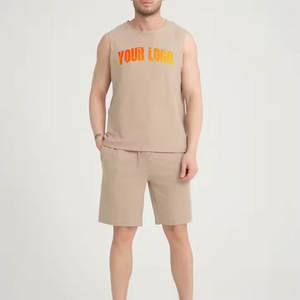 Novedad de verano 2025, chándal transpirable para hombre de gran venta, conjunto corto de diseño impreso con logotipo personalizado a la moda - Product Image 4