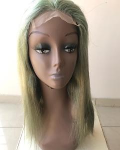 Cheveux humains à cuticule droite cambodgienne de la perruque de fermeture de dentelle transparente de couleur verte c douce et soyeuse du vendeur en gros indien - Product Image 5