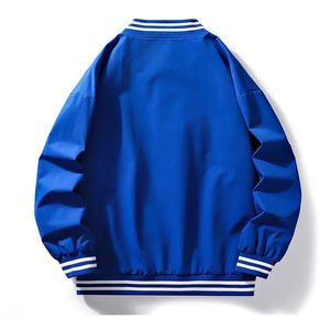 Veste en cuir polaire d'hiver de haute qualité avec logo personnalisé, vêtements de rue, vêtements décontractés pour hommes, veste de baseball unie - Product Image 4