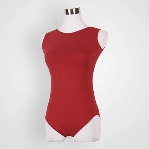 Logotipo personalizado mujeres Color puro tanque Ballet danza leotardos cuello redondo gimnasia monos mujer bailarina traje de escenario - Product Image 5