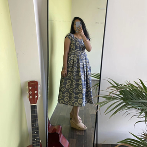 Free-Spirited Bohemian Maxi <strong>Dress</strong> Summer Styling with Colorful Ethnic Pattern Romantic Puff Sleeves Tiered Skirt &amp; A-Line Fit