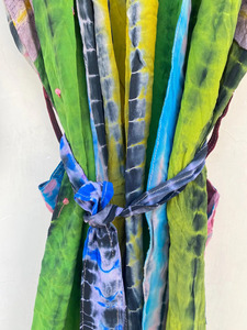 Seda Tie Dye Kimono Ropa de mujer Long Tie Dye Resort Wear Night Wear Tie Dye Kimono - Product Image 4