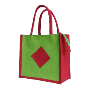 Sacs cadeaux d'épicerie en jute de haute qualité poignée en corde dos laminé impression de logo personnalisé taille moyenne options multicolores brutes - Product Image 3