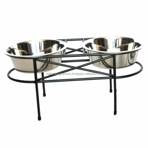 Estación de alimentación alta elevada de comedor doble de acero inoxidable moderna con 2 cuencos ovalados elegantes comederos para mascotas para gatos y perros - Product Image 2