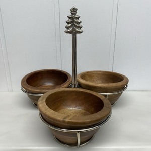 Venta al por mayor de diseño personalizado tres en uno tazón de madera para servir con mango de metal nueva llegada fantástica calidad - Product Image 6