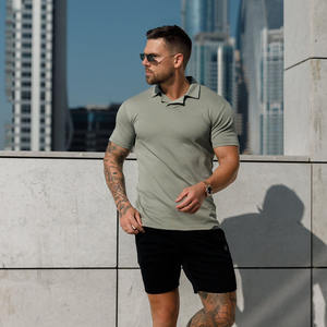 Polos Vintage de gran tamaño para hombre, camisetas de manga corta de algodón orgánico, informales, de verano, para entrenamiento en gimnasio, ajustados, al por mayor para hombre - Product Image 1