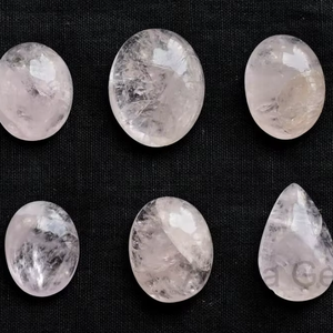 Natural Morganite beryl Oval pear Round mix lot Cabochon shape Pink peach color <b>Loose</b> <b>Gemstone</b> Certified Milky Jewelry making - Product Image 1