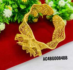 <b>Gold</b> Design <b>Gold</b> Plated Bangles Set. - Product Image 3