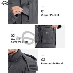 Parka con cuello levantado para hombre, abrigos de invierno, chaqueta acolchada resistente al agua, capucha, calle alta, Extra larga, pesada, cálida para clima frío - Product Image 3
