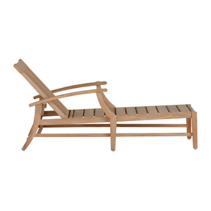 Chaise longue d'extérieur en teck pour resort avec coussin, fabriquée en Indonésie - Product Image 2