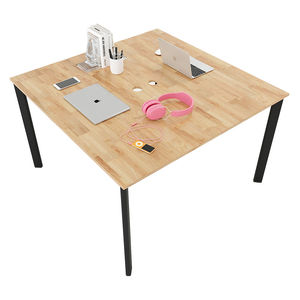 Concept HBOV012 Minimalist 2-Cluster Oval <b>Desk</b> 120x120 Assembly Melamine Wood Office Furniture for Bedroom/Office <b>Computer</b> Table - Product Image 1