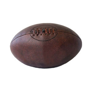 Ballons de football américain de couleur marron unie Nouveaux modèles personnalisés en cuir véritable Taille officielle avec logo imprimé - Product Image 4