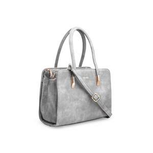 Style décontracté gris P36133 sac à main motif géométrique grande capacité cartable deux poignées fermeture à glissière fermeture à selle écologique PU - Product Image 2