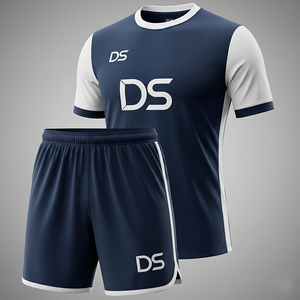 Conjunto de pantalones cortos de camiseta de fútbol para hombre personalizables de alta calidad OEM suministro al por mayor impresión de transferencia de calor respetuoso con el medio ambiente transpirable - Product Image 2