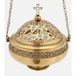 Quemador de incienso de carbón antiguo SanctiMist Holy Flame, incensario de latón hecho a mano para misas y ofrendas espirituales - Product Image 4