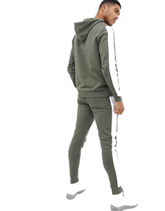 Oem Jogging Ropa de entrenamiento Cremallera Logotipo personalizado Unisex Reflectante Slim Fit Chándal Hombres Deporte Conjunto de dos piezas Chándal personalizado - Product Image 5