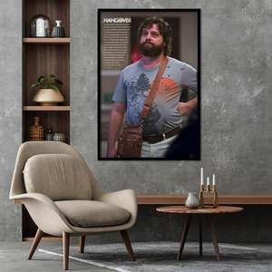 100% Cotton Jersey Hangover <b>Poster</b> One Man Wolf Pack Design with Pattern - Product Image 2