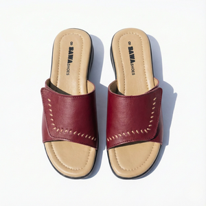 Sandales plates classiques en cuir, modèle 649 MR, à enfiler - Product Image 2