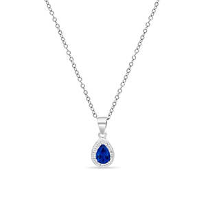 NOVAMART Fine Zarkan Fine Jewelry Set <b>Water</b> Drop Blue Silver with Pear Cut Diamond and <b>Crystal</b> for Weddings Parties Wholesale Ex - Product Image 5