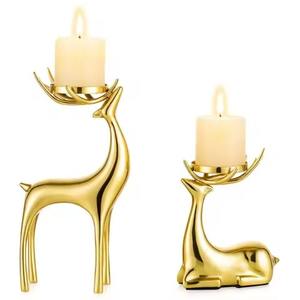 Dernière conception unique en métal cerf photophore cadeau de Noël bougies thé lumière titulaire fête de mariage décor à la maison ornement de Noël - Product Image 3