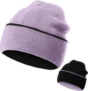 Gorro de invierno de lana acanalada moderno, gorro de punto grueso unisex, diseño suave y cómodo, ideal para el trabajo al aire libre y el uso diario en invierno - Product Image 1
