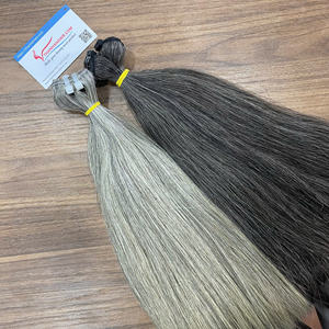 Produit de haute qualité cheveux gris Machine trame Extensions de cheveux cheveux humains vietnamiens tisse naturel droit - Product Image 6