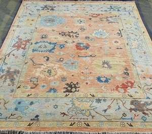 พรมออชัคทำมือจากขนแกะนิวซีแลนด์คุณภาพดี ดีไซน์ดั้งเดิมแบบสั่งทำพิเศษ ทอมือ ขนสั้น ด้านหลังทำจากยางลาเท็กซ์ ทนทานสูง - Product Image 2