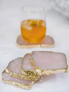 Sous-verres en agate de qualité supérieure protecteurs de boissons en pierre naturelle élégants décor à la maison tapis et tampons durables pour verres emballés dans un carton - Product Image 4