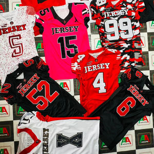 适用于父母球迷的可定制美式足球球衣加尺寸透气工厂制造的短款绣花斜纹斜纹巴基斯坦 - Product Image 1