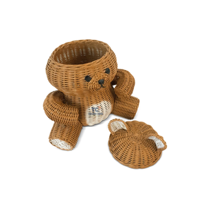 Cesta personalizada hecha a mano con forma de oso de peluche de alta calidad, decoración de escritorio bonita tejida, organizador de almacenamiento de juguetes para bebés, guardería para niños - Product Image 4