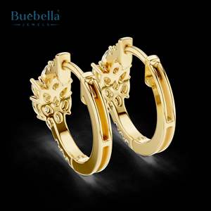 Boucles d'oreilles en forme de feuille de Bali en argent sterling 925 personnalisées avec accessoire de bijoux en diamant élégant en diamant rond - Product Image 4