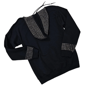 Rockstar Glitz tachonado pulóver Sudadera con capucha moda negro algodón mezclado Sudadera con capucha básicos sudaderas Tops para Unisex - Product Image 2